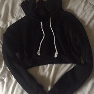 Soft black cropped hoodie